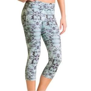 Athleta Chaturanga Cosmic Aztec Aqua Blue Leggings Size XXS